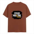 Classic Crew T-Shirt | Men's Regular Fit | 180 GSM Bio-Washed Cotton | DTG Print Ready | Double-Stitched & Ribbed Neck | Personalized | DTG | Bold | Positivity | Motivation | Everyday | Energetic | Positive Vibes Only - front - Copper - mockup 1
