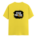 Classic Crew T-Shirt | Men's Regular Fit | 180 GSM Bio-Washed Cotton | DTG Print Ready | Double-Stitched & Ribbed Neck | Personalized | DTG | Bold | Positivity | Motivation | Everyday | Energetic | Positive Vibes Only - back - New Yellow - mockup 2