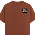 Classic Crew T-Shirt | Men's Regular Fit | 180 GSM Bio-Washed Cotton | DTG Print Ready | Double-Stitched & Ribbed Neck | Personalized | DTG | Bold | Positivity | Motivation | Everyday | Energetic | Positive Vibes Only - left pocket - Copper - mockup 3