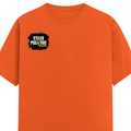 Classic Crew T-Shirt | Men's Regular Fit | 180 GSM Bio-Washed Cotton | DTG Print Ready | Double-Stitched & Ribbed Neck | Personalized | DTG | Bold | Positivity | Motivation | Everyday | Energetic | Positive Vibes Only - right pocket - Orange - mockup 4
