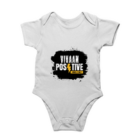 Baby Romper | 0-12 Months Regular Fit | 180 GSM Bio-Washed Cotton Blend | Double Stitched, Pre-Shrunk | Unisex | Personalized | DTF | Bold | Positivity | Motivation | Everyday | Energetic | Positive Vibes Only