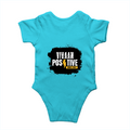 Baby Romper | 0-12 Months Regular Fit | 180 GSM Bio-Washed Cotton Blend | Double Stitched, Pre-Shrunk | Unisex | Personalized | DTF | Bold | Positivity | Motivation | Everyday | Energetic | Positive Vibes Only - back - SkyBlue - mockup 2