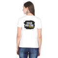 Women's Classic Crew T-Shirt | Regular Fit | 180 GSM Bio-Washed Cotton | DTF Print Ready | Double Stitched, Pre-Shrunk | Personalized | DTF | Bold | Positivity | Motivation | Everyday | Energetic | Positive Vibes Only - back - White - mockup 2