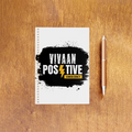 NotePad | A5 Size | Digital Print | 120 Pages | Unisex | Personalized | Bold | Positivity | Motivation | Everyday | Energetic | Positive Vibes Only - front_2 - White - mockup 3