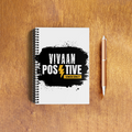 NotePad | A5 Size | Digital Print | 120 Pages | Unisex | Personalized | Bold | Positivity | Motivation | Everyday | Energetic | Positive Vibes Only - front_3 - White - mockup 5