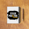 NotePad | A5 Size | Digital Print | 120 Pages | Unisex | Personalized | Bold | Positivity | Motivation | Everyday | Energetic | Positive Vibes Only - back_3 - White - mockup 6