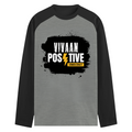 Male Raglan T-Shirt | Regular Fit Men's | 180 GSM Bio-Washed Cotton | DTF Print | Double Stitched Seams | Personalized | DTF | Bold | Positivity | Motivation | Everyday | Energetic | Positive Vibes Only - front - mockup 1