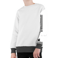 Kids AOP Sweatshirt | Unisex Kids | Polyester Fleece | All-Over Print, Durable, Warm | Personalized | Bold | Design | Identity | Everyday | Confident - left sleeve - White - mockup 4