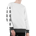 Kids AOP Sweatshirt | Unisex Kids | Polyester Fleece | All-Over Print, Durable, Warm | Personalized | Bold | Design | Identity | Everyday | Confident - right sleeve - White - mockup 5