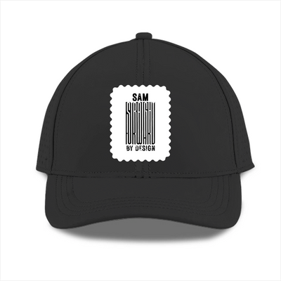 Sports Cap | Adjustable Fit | Polyester | Breathable, Perforated Panels, Embroidery/DTF Printing | Unisex | Personalized | Embroidery | Bold | Design | Identity | Everyday | Confident - confident identity sports cap rainbow vinyl - front - Black - mockup 1