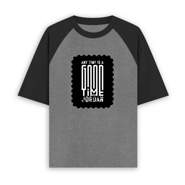 Unisex Oversized Raglan T-Shirt | Oversized Fit | 180 GSM Bio-Washed Cotton DTF Print | Two-Tone Sleeves, Pre-Shrunk | Unisex Adults | Personalized | DTF | Nijikart | Design