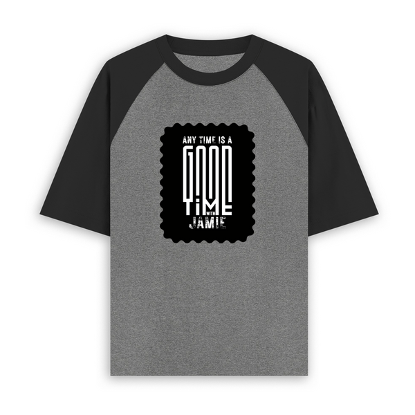 Unisex Oversized Raglan T-Shirt | Oversized Fit | 180 GSM Bio-Washed Cotton DTF Print | Two-Tone Sleeves, Pre-Shrunk | Unisex Adults | Personalized | DTF | Typographic | Friendship | Everyday | Joyful