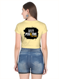 Female Crop Top | Women's Regular Fit | 180 GSM Bio-Washed Cotton Blend | DTF Print Ready, Double Stitched, Pre-Shrunk | Personalized | DTF | Grunge | Positive Affirmations | Motivational Slogans | Everyday | Uplifting | Positive Vibes Only - back - Beige - mockup 2