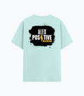Cotton Stretch T-Shirt | Unisex Fit | 95% Cotton 5% Spandex | DTF Print | Stretchable & Breathable | Personalized | DTF | Typography | Positivity | Energy | Everyday | Uplifting | Positive Vibes Only - back - Mint - mockup 2