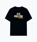 Cotton Stretch T-Shirt | Unisex Fit | 95% Cotton 5% Spandex | DTF Print | Stretchable & Breathable | Personalized | DTF | Typography | Positivity | Energy | Everyday | Uplifting | Positive Vibes Only - back - Navy Blue - mockup 2