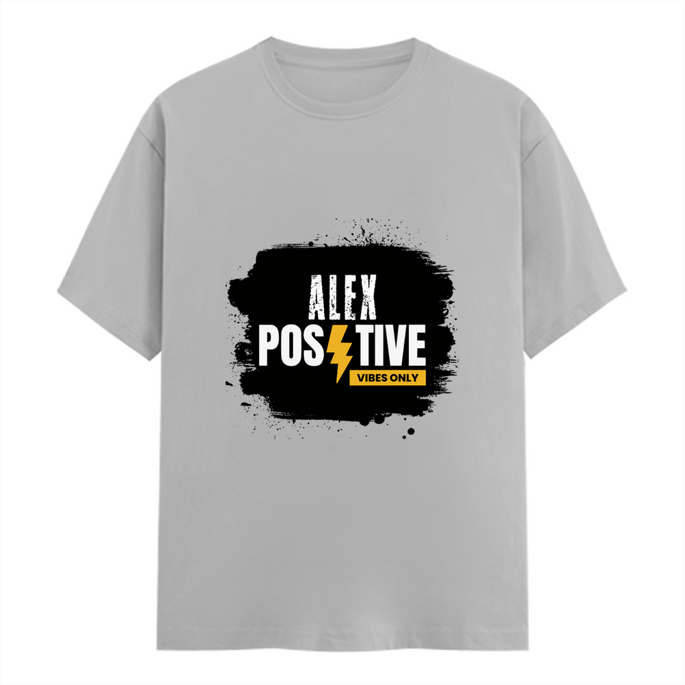 Female Classic Crew T-Shirt | Women's Regular Fit | 180 GSM Bio-Washed Cotton Blend | DTG Print Ready | Durable & Pre-Shrunk | Personalized | DTG | Typography | Positivity | Energy | Everyday | Uplifting | Positive Vibes Only - front - Grey Melange - mockup 1