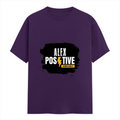 Female Classic Crew T-Shirt | Women's Regular Fit | 180 GSM Bio-Washed Cotton Blend | DTG Print Ready | Durable & Pre-Shrunk | Personalized | DTG | Typography | Positivity | Energy | Everyday | Uplifting | Positive Vibes Only - front - Purple - mockup 1