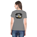 Female Classic Crew T-Shirt | Women's Regular Fit | 180 GSM Bio-Washed Cotton Blend | DTG Print Ready | Durable & Pre-Shrunk | Personalized | DTG | Typography | Positivity | Energy | Everyday | Uplifting | Positive Vibes Only - back - Charcoal Melange - mockup 2