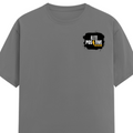 Female Classic Crew T-Shirt | Women's Regular Fit | 180 GSM Bio-Washed Cotton Blend | DTG Print Ready | Durable & Pre-Shrunk | Personalized | DTG | Typography | Positivity | Energy | Everyday | Uplifting | Positive Vibes Only - left pocket - Charcoal Melange - mockup 3