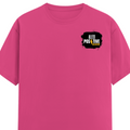 Female Classic Crew T-Shirt | Women's Regular Fit | 180 GSM Bio-Washed Cotton Blend | DTG Print Ready | Durable & Pre-Shrunk | Personalized | DTG | Typography | Positivity | Energy | Everyday | Uplifting | Positive Vibes Only - left pocket - Pink - mockup 3