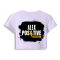 Female Baby Tee | Women's Fitted Cropped T-Shirt | Cotton Spandex Blend | Soft & Stretchy | Adult | Personalized | DTF | Typography | Positivity | Energy | Everyday | Uplifting | Positive Vibes Only - back - Lavender - mockup 2