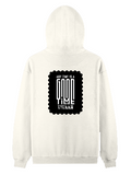 Pullover Hoodie | Unisex Regular Fit | Tri-Layer Cotton Blend DTG | All-Season Comfort & Durable | Adults | Personalized | DTG | Typography | Friendship | Connection | Everyday | Positive | Good Time Anytime - back - Off White - mockup 2