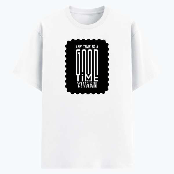 Cotton Stretch T-Shirt | Unisex Fit | 95% Cotton, 5% Spandex | Breathable, Flexible | Adults | Personalized | DTG | Typography | Friendship | Connection | Everyday | Positive | Good Time Anytime