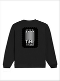 Oversized Sweatshirt | Relaxed Fit Unisex | 400 GSM Cotton Blend | DTG Printed | Pre-Shrunk Drop Shoulder | Personalized | DTG | Typography | Friendship | Connection | Everyday | Positive | Good Time Anytime - back - Black - mockup 2