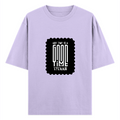 Oversized Classic T-Shirt | Unisex Fit | 100% Super-Combed Cotton | DTG Print | Pre-Shrunk, 240 GSM | Adults | Personalized | DTG | Typography | Friendship | Connection | Everyday | Positive | Good Time Anytime - front - Lavender - mockup 1
