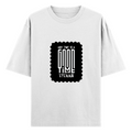Oversized Classic T-Shirt | Unisex Fit | 100% Super-Combed Cotton | DTG Print | Pre-Shrunk, 240 GSM | Adults | Personalized | DTG | Typography | Friendship | Connection | Everyday | Positive | Good Time Anytime - front - White - mockup 1