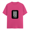 Female Classic Crew T-Shirt | Women's Regular Fit | 180 GSM Bio-Washed Cotton Blend | DTG Print Ready | Durable & Pre-Shrunk | Personalized | DTG | Typography | Friendship | Connection | Everyday | Positive | Good Time Anytime - front - Pink - mockup 1