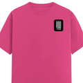 Female Classic Crew T-Shirt | Women's Regular Fit | 180 GSM Bio-Washed Cotton Blend | DTG Print Ready | Durable & Pre-Shrunk | Personalized | DTG | Typography | Friendship | Connection | Everyday | Positive | Good Time Anytime - left pocket - Pink - mockup 3