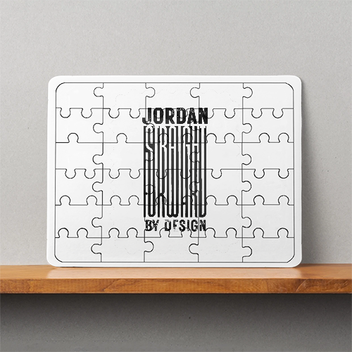 MDF Wooden Puzzle | 6x8 Inch 30-Piece | Glossy Sublimation Print | Durable & Waterproof | Unisex | Personalized | Typography | Design | Identity | Everyday | Confident | Straight By Design - front - White - mockup 1