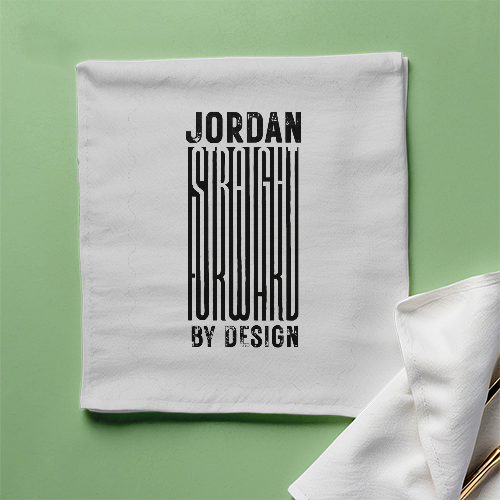 Cloth Napkin | Dining & Kitchen | 100% Polyester | Soft, Durable, Hemmed | Unisex | Personalized | Typography | Design | Identity | Everyday | Confident | Straight By Design - front - White - mockup 1