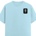 Male Classic Crew T-Shirt | Men's Regular Fit | 180 GSM Bio-Washed Cotton | DTF Print | Pre-Shrunk & Durable | Personalized | DTF | Typography | Self-belief | Confident | Keep It Calm - left pocket - Baby Blue - mockup 3