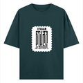 Oversized Classic T-Shirt | Unisex Oversized Fit | 100% Super-Combed Cotton, DTF Print | Pre-Shrunk, Ribbed Neck | Adults | Personalized | DTF | Typography | Trust | Friendship | Secure | Your Secrets Are Safe - front - Petrol Blue - mockup 1
