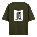 Oversized Classic T-Shirt | Unisex Oversized Fit | 100% Super-Combed Cotton, DTF Print | Pre-Shrunk, Ribbed Neck | Adults | Personalized | DTF | Typography | Trust | Friendship | Secure | Your Secrets Are Safe - back - Olive Green - mockup 2
