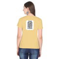 Female Classic Crew T-Shirt | Women's Regular Fit | 180 GSM Bio-Washed Cotton Blend | DTG Print Ready | Durable & Pre-Shrunk | Personalized | DTG | Typography | Trust | Friendship | Secure | Your Secrets Are Safe - back - Beige - mockup 2