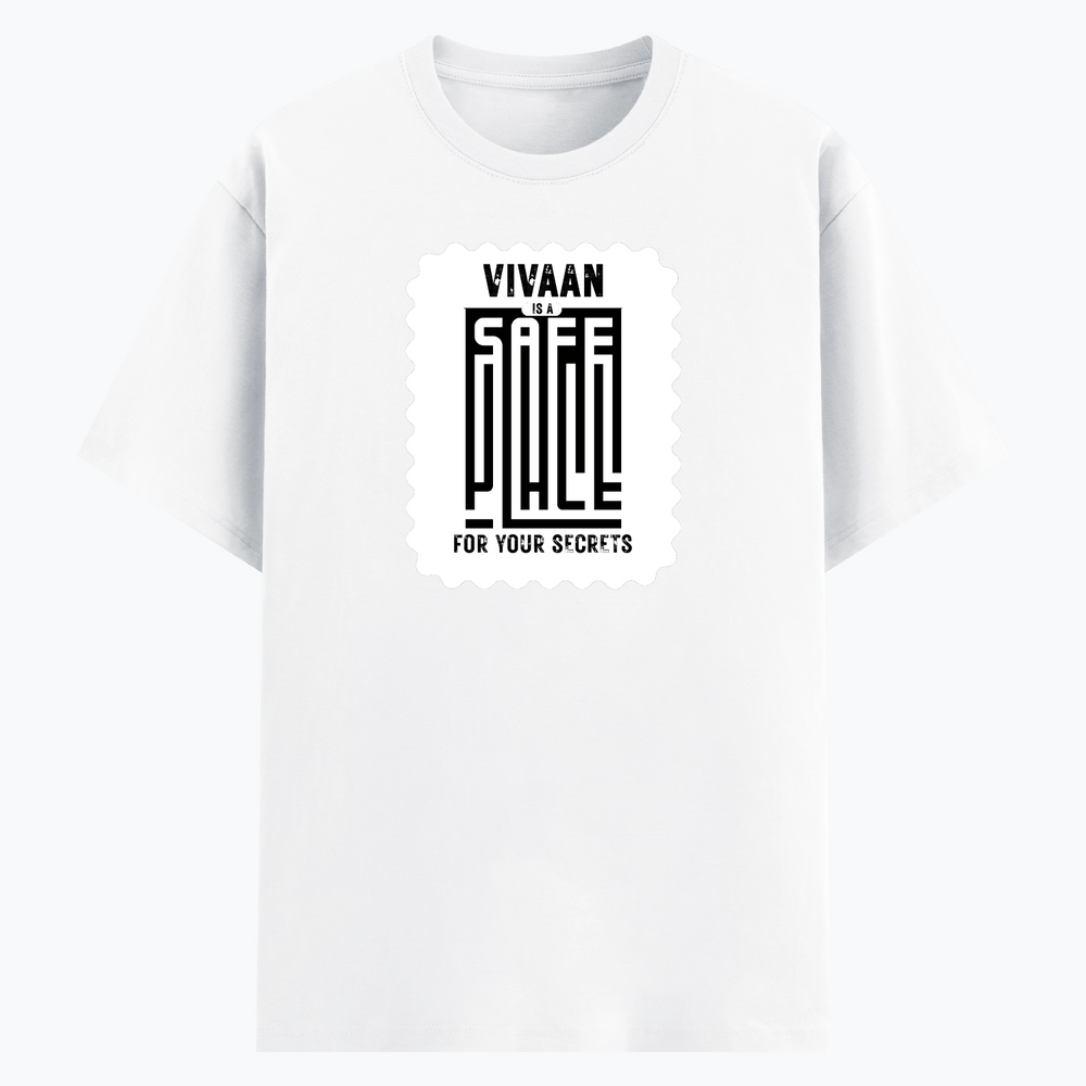 Cotton Stretch T-Shirt | Unisex Fit | 95% Cotton, 5% Spandex | Breathable, Flexible | Adults | Personalized | DTG | Typography | Trust | Friendship | Secure | Your Secrets Are Safe - front - White - mockup 1