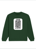 Oversized Sweatshirt | Relaxed Fit Unisex | 400 GSM Cotton Blend | DTG Printed | Pre-Shrunk Drop Shoulder | Personalized | DTG | Typography | Trust | Friendship | Secure | Your Secrets Are Safe - front - Bottle Green - mockup 1