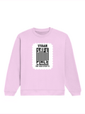 Oversized Sweatshirt | Relaxed Fit Unisex | 400 GSM Cotton Blend | DTG Printed | Pre-Shrunk Drop Shoulder | Personalized | DTG | Typography | Trust | Friendship | Secure | Your Secrets Are Safe - front - Light Baby Pink - mockup 1