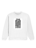 Oversized Sweatshirt | Relaxed Fit Unisex | 400 GSM Cotton Blend | DTG Printed | Pre-Shrunk Drop Shoulder | Personalized | DTG | Typography | Trust | Friendship | Secure | Your Secrets Are Safe - front - White - mockup 1
