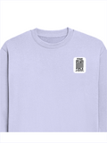Oversized Sweatshirt | Relaxed Fit Unisex | 400 GSM Cotton Blend | DTG Printed | Pre-Shrunk Drop Shoulder | Personalized | DTG | Typography | Trust | Friendship | Secure | Your Secrets Are Safe - left pocket - Lavender - mockup 3