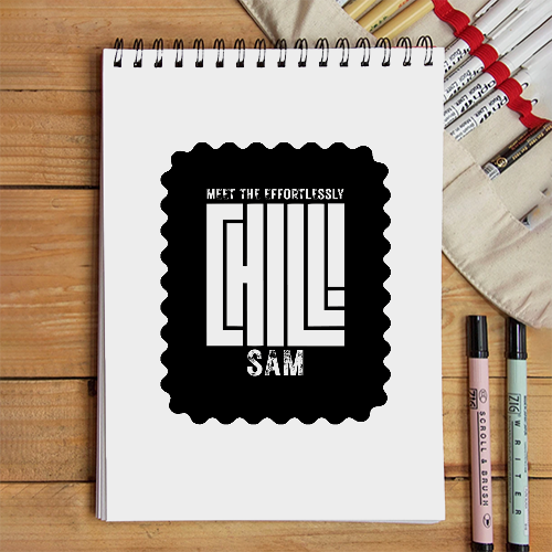 Sketchbook | A5 | 140 GSM Inner Paper, 300 GSM Cover | Spiral Bound | Portable & Durable | Unisex | Personalized | Typography | Self-expression | Everyday | Confident | Effortlessly Chill - front - White - mockup 1