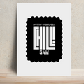 Metal Posters | 8x11.7, 11.7x15.7 | 1mm Thick Metal | Magnetic Display, Waterproof, Glossy Finish | Unisex | Personalized | Typography | Self-expression | Everyday | Confident | Effortlessly Chill - front - White - mockup 1