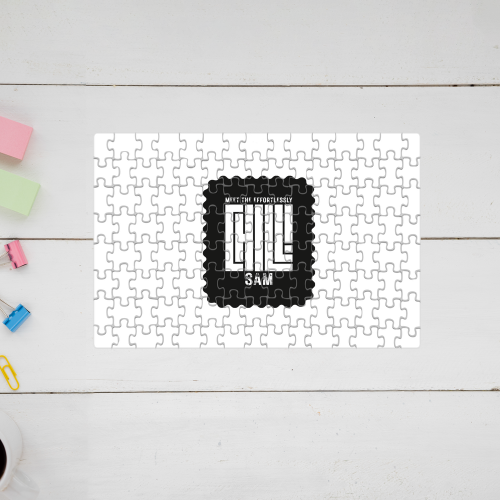 Jigsaw Puzzle | 120 Pieces | A4 Size | Recycled Paper | Semi-Glossy Finish | Fade-Proof Print | Engaging Entertainment | Unisex | Personalized | Typography | Self-expression | Everyday | Confident | Effortlessly Chill - front - mockup 1