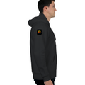 Oversized Hoodie | Relaxed Fit Unisex | 400 GSM Cotton Blend DTG Printed | Pre-Shrunk Drop Shoulder | Adult | Personalized | DTG | Typography | Self-improvement | Everyday | Positive | Makes Today Great - right sleeve - Black - mockup 6