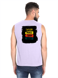 Male Sleeveless T-Shirt | Men's Regular Fit | Bio-Washed Cotton | DTG Printed | Gym & Everyday Comfort | Personalized | DTG | Typography | Self-improvement | Everyday | Positive | Makes Today Great - back - Lavender - mockup 2