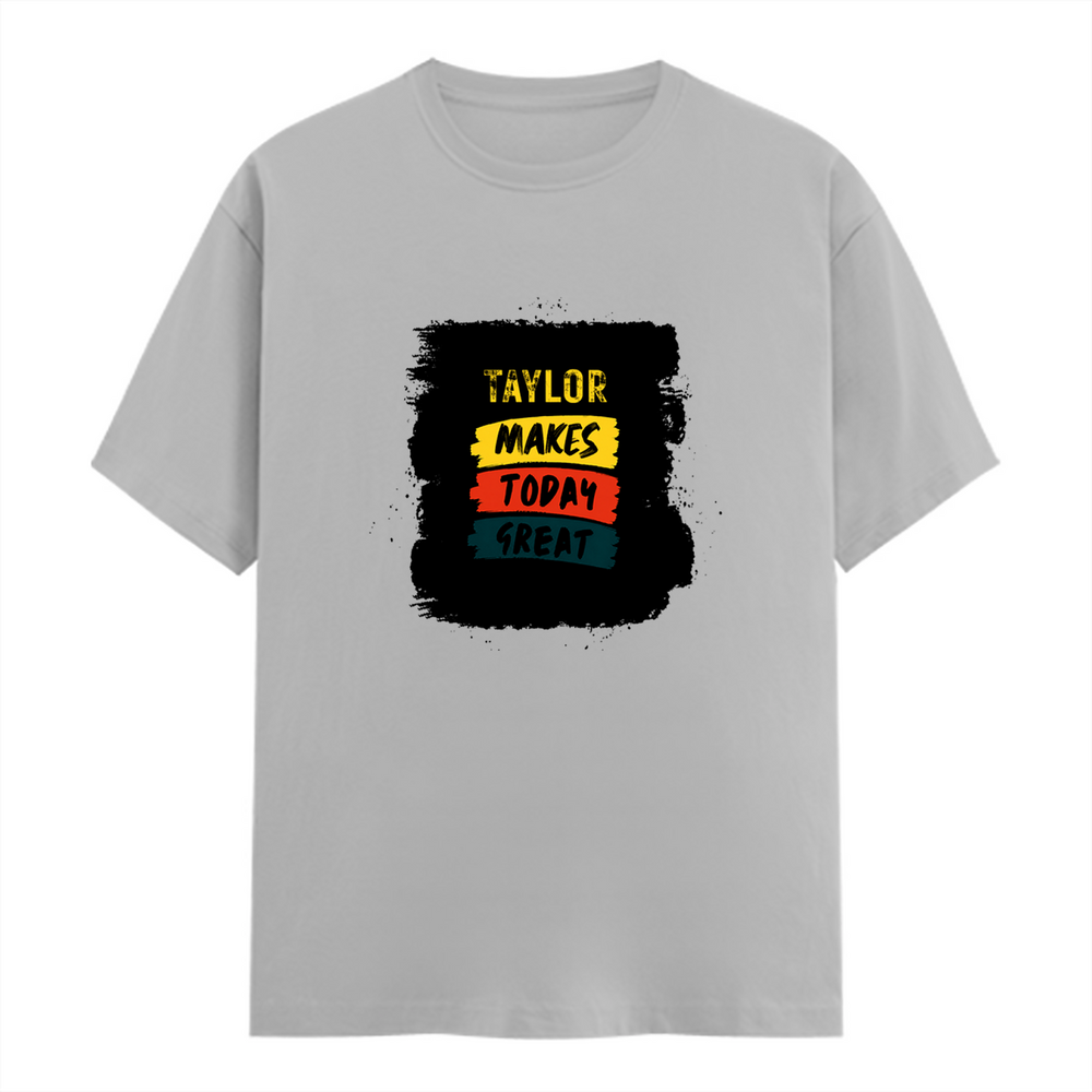 Men's Classic Crew T-Shirt | Regular Fit | 180 GSM Bio-Washed Cotton | DTG Print Ready | Everyday Wear | Personalized | DTG | Typography | Self-improvement | Everyday | Positive | Makes Today Great - front - Grey Melange - mockup 1