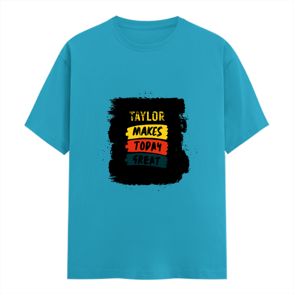 Female Classic Crew T-Shirt | Women's Regular Fit | 180 GSM Bio-Washed Cotton Blend | DTG Print Ready | Durable & Pre-Shrunk | Personalized | DTG | Typography | Self-improvement | Everyday | Positive | Makes Today Great - front - SkyBlue - mockup 1
